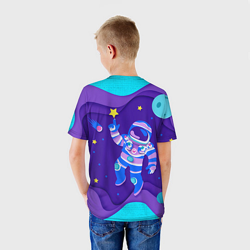 Детская футболка Космонавт в космосе - рисунок / 3D-принт – фото 4