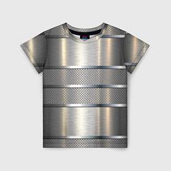 Детская футболка Металлические полосы - текстура алюминия