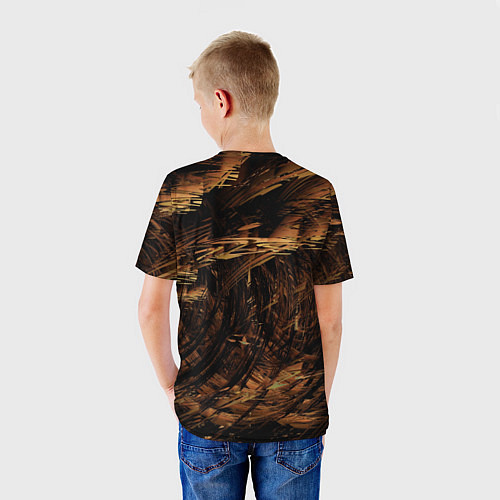 Детская футболка Абстрактные лиственные краски / 3D-принт – фото 4