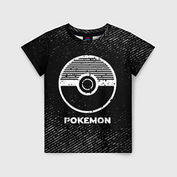 Футболка детская Pokemon с потертостями на темном фоне, цвет: 3D-принт