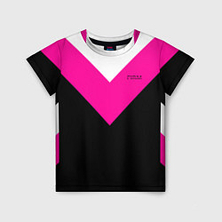Детская футболка FIRM черный с розовой вставкой