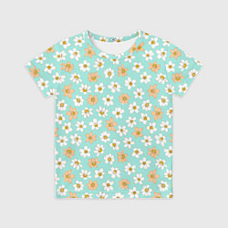 Детская футболка Цветок скетч белый и красный