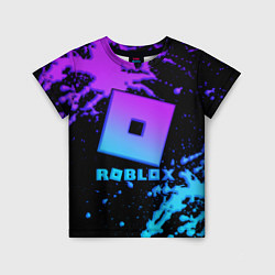 Детская футболка Roblox logo neon gradient