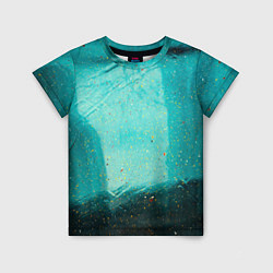 Детская футболка Сине-зелёный туман и мазки красок