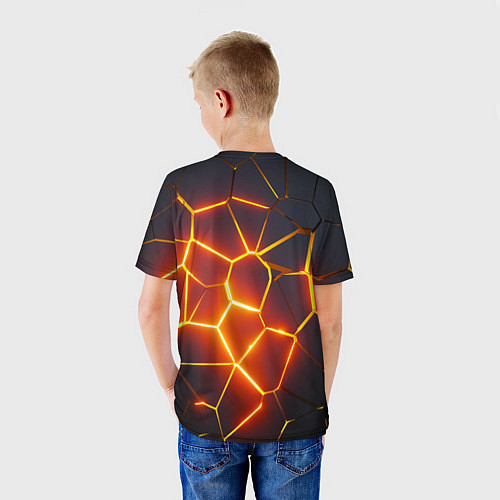 Детская футболка Огненные трещины / 3D-принт – фото 4