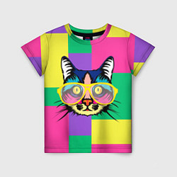Детская футболка Кот в стиле поп-арт