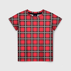 Детская футболка Красная шотландская клетка