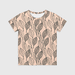 Детская футболка Листья штрихованные