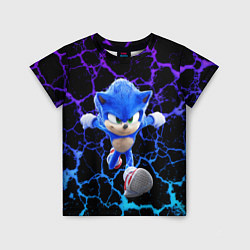 Детская футболка Sonic неоновый мрамор