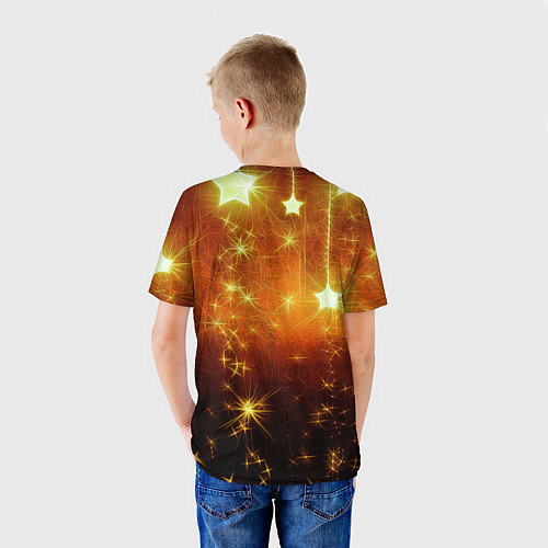 Детская футболка Золотистае звёзды / 3D-принт – фото 4