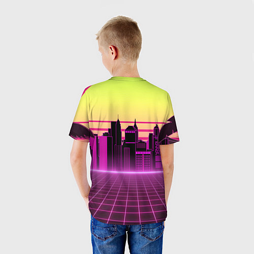 Детская футболка Синтвейв рассвет / 3D-принт – фото 4