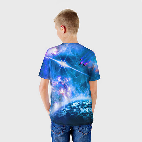 Детская футболка Космос - планета и яркая звезда / 3D-принт – фото 4