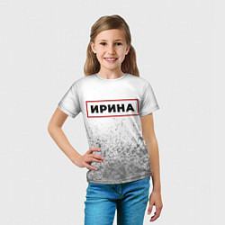 Футболка детская Ирина - в красной рамке на светлом, цвет: 3D-принт — фото 2