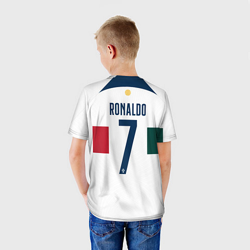 Детская футболка Роналду ЧМ 2022 Португалия выездная / 3D-принт – фото 4