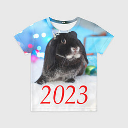 Футболка детская Кролик символ наступающего нового года, цвет: 3D-принт