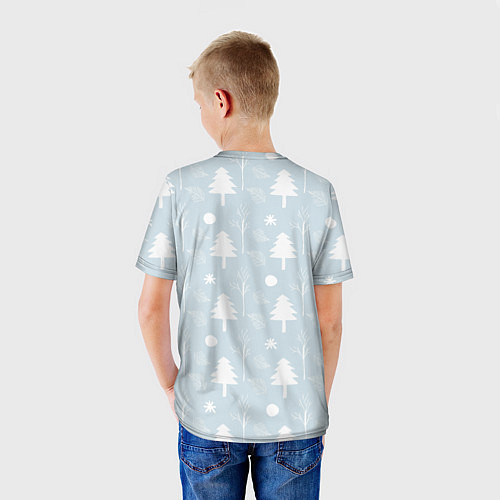 Детская футболка Зимние ёлочки / 3D-принт – фото 4
