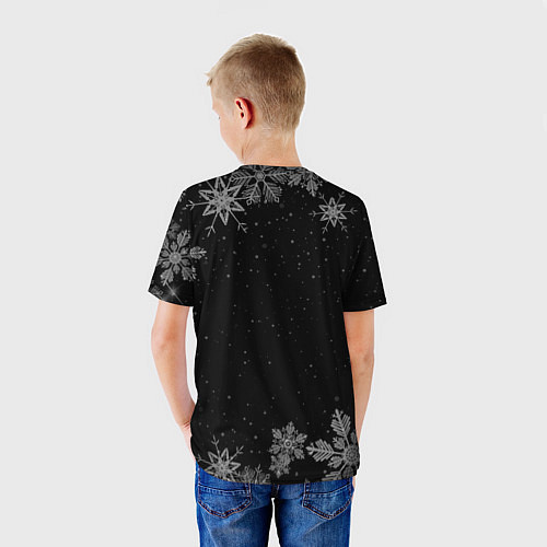 Детская футболка Новогодний инженер на темном фоне / 3D-принт – фото 4