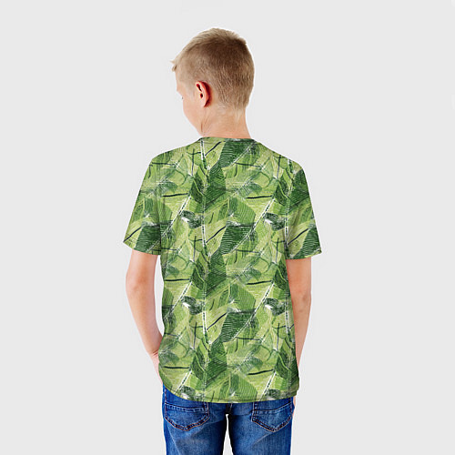 Детская футболка Милитари листья крупные / 3D-принт – фото 4