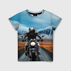 Детская футболка Мотоцикл в горах