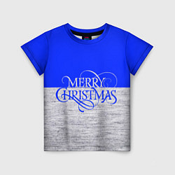 Детская футболка Merry Christmas синий