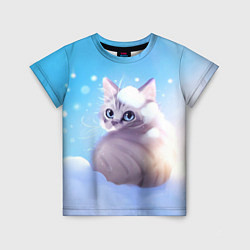 Детская футболка Заснеженный котик