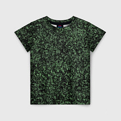 Детская футболка Черный и зеленый камуфляжный