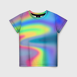 Детская футболка Разноцветные абстрактные полосы под стеклом