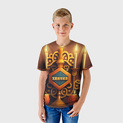 Футболка детская Ханука - подарок для всей семьи на праздник огней, цвет: 3D-принт — фото 2