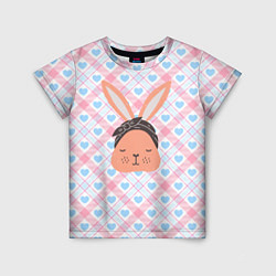 Детская футболка Милый кролик и сердечки