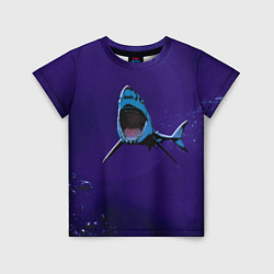 Детская футболка Акула в синем море