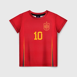 Футболка детская Педри ЧМ 2022 сборная Испании, цвет: 3D-принт