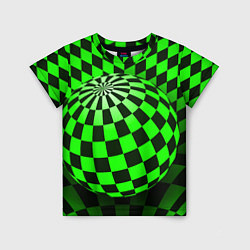 Детская футболка Зелёный шар - оптическая иллюзия