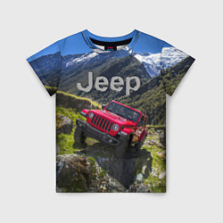 Футболка детская Chrysler Jeep Wrangler Rubicon - горы, цвет: 3D-принт