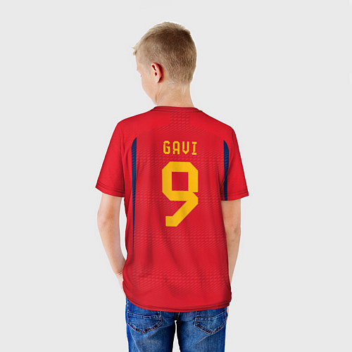 Детская футболка Гави ЧМ 2022 сборная Испании / 3D-принт – фото 4