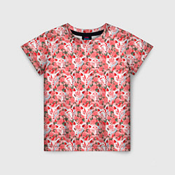 Детская футболка Маски лисиц кицунэ и цветущая камелия