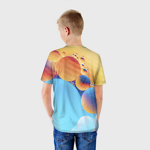 Детская футболка Абстрактные круги с разными красками / 3D-принт – фото 4