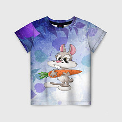 Детская футболка Зайка с морковкой и листья