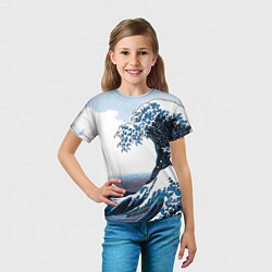 Футболка детская Цунами в Японии, цвет: 3D-принт — фото 2