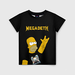 Детская футболка Megadeth Гомер Симпсон рокер