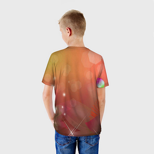 Детская футболка Енот и цветы / 3D-принт – фото 4
