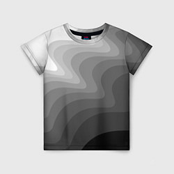 Детская футболка Черно белые волны