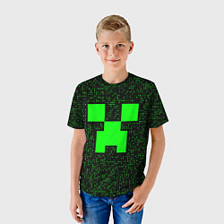 Футболка детская Minecraft green squares, цвет: 3D-принт — фото 2