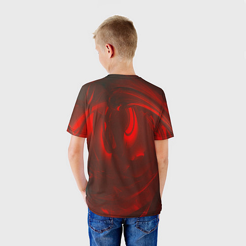Детская футболка Темно красные волны / 3D-принт – фото 4