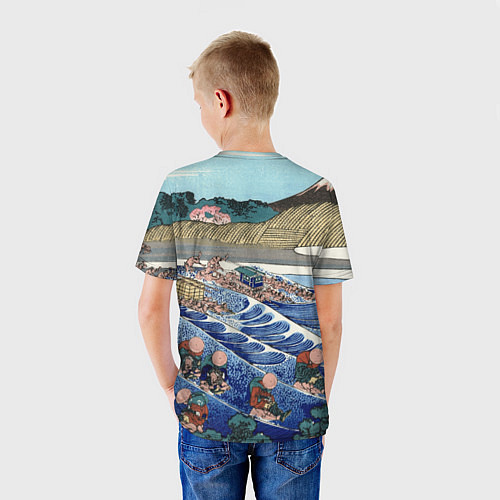 Детская футболка Кацусика Хокусай сон жены рыбака - японская гравюр / 3D-принт – фото 4