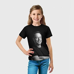 Футболка детская Илон Маск, портрет, цвет: 3D-принт — фото 2