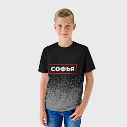 Футболка детская Софья - в красной рамке на темном, цвет: 3D-принт — фото 2