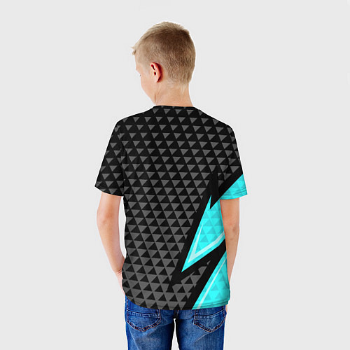 Детская футболка Черно-голубая абстракция / 3D-принт – фото 4