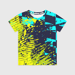 Детская футболка Гоночный флаг и зеленая краска