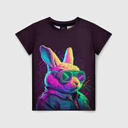 Детская футболка Модный кролик в очках