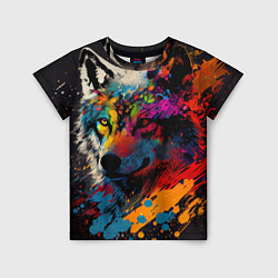 Детская футболка Волк, яркие цвета